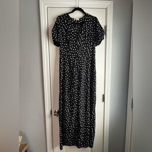 Elegant Black and White Polka Dot One-Piece Jumpsuit